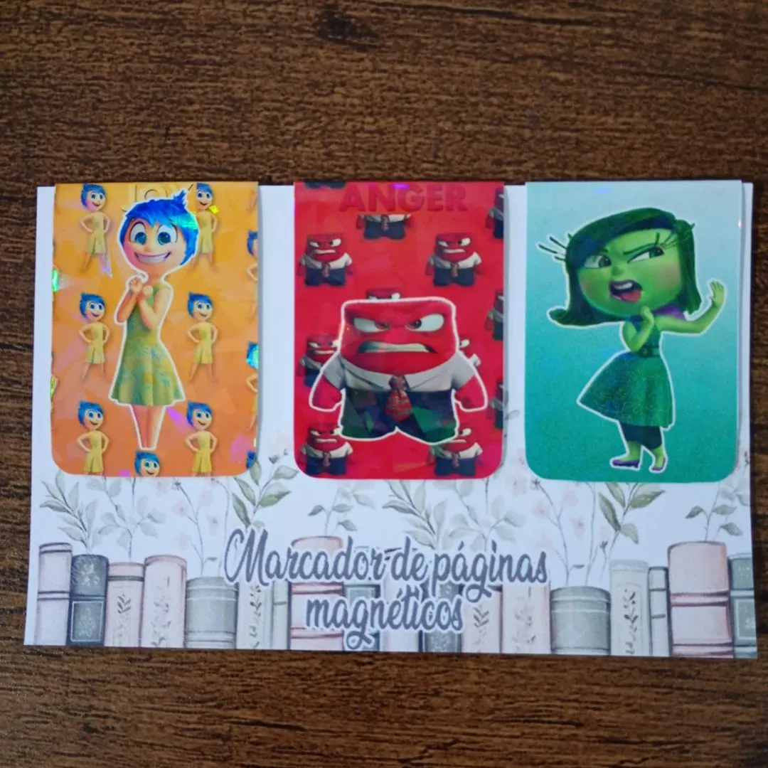 Marcador de Página Magnético Trio 4 - "Divertidamente" - artesanato de Emejhu Personalizados