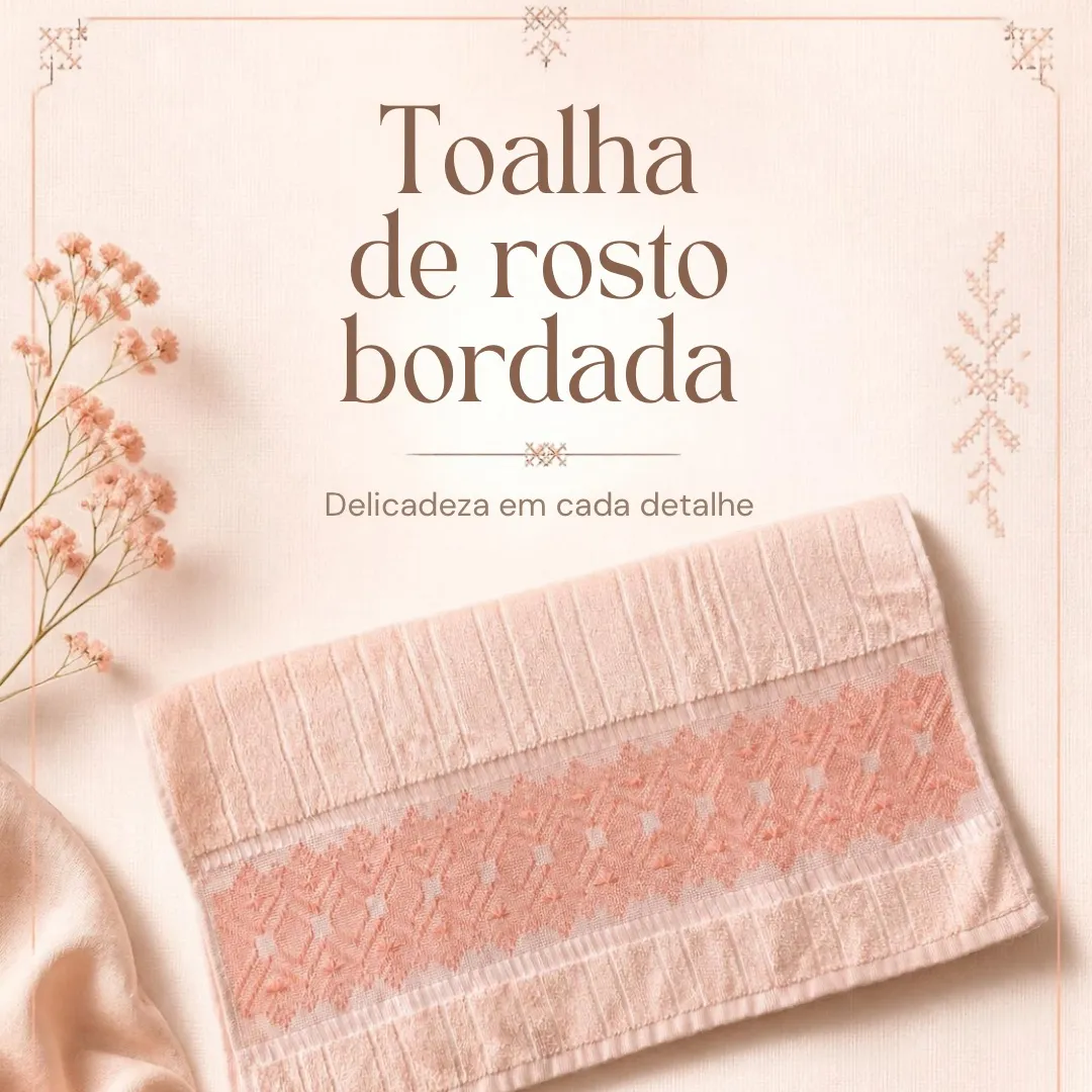 Toalha de rosto bordada 5 - artesanato feito à mão por Djulik