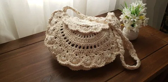 Bolsa de Crochê em Estilo Boho "chic" Cru - foto 5
