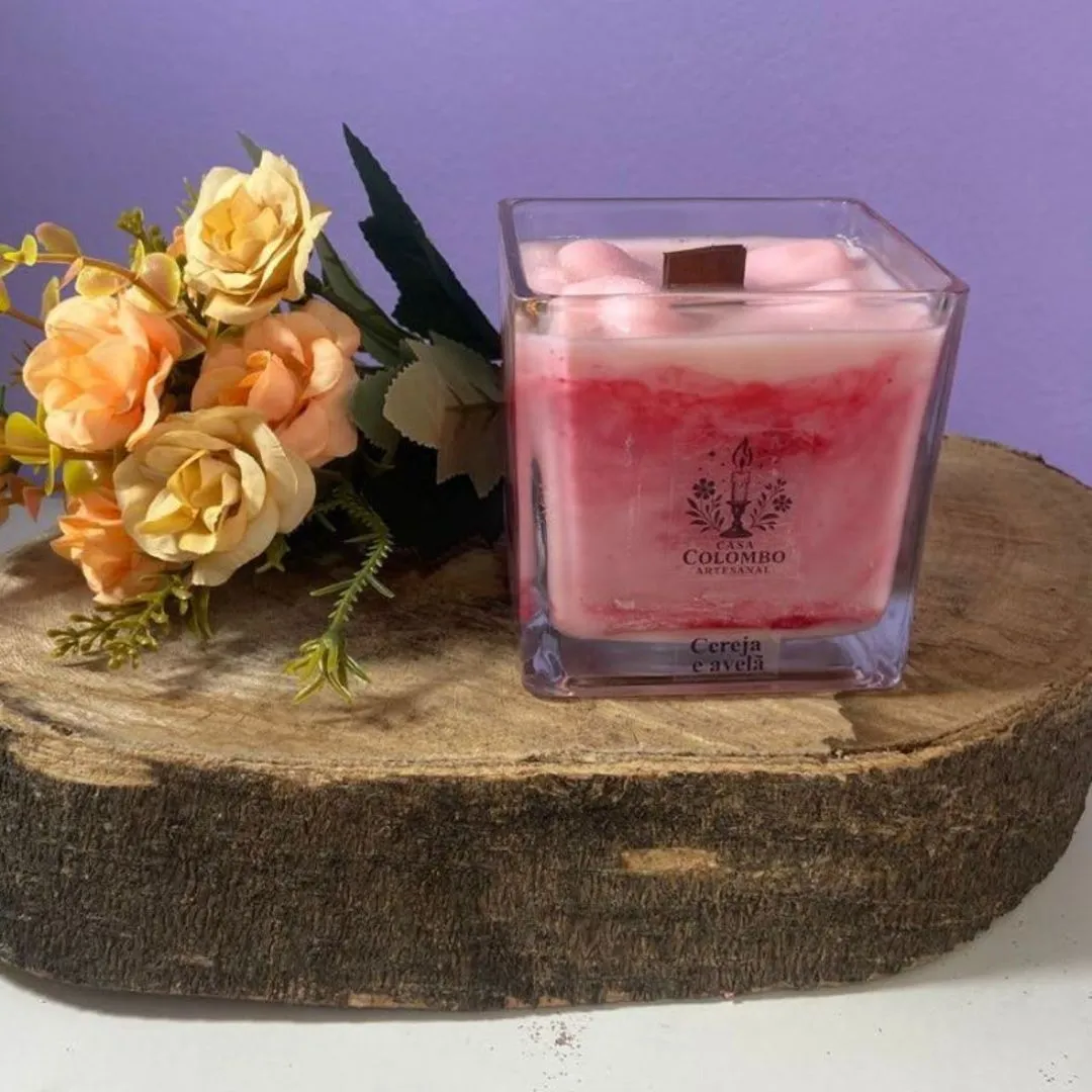 Vela Aromática Artesanal Cera de Coco 350ml no Copo Cubo de Gelo - Personalizável - foto 2