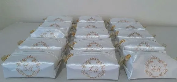 Necessaire mini box - branco e dourado - foto 2
