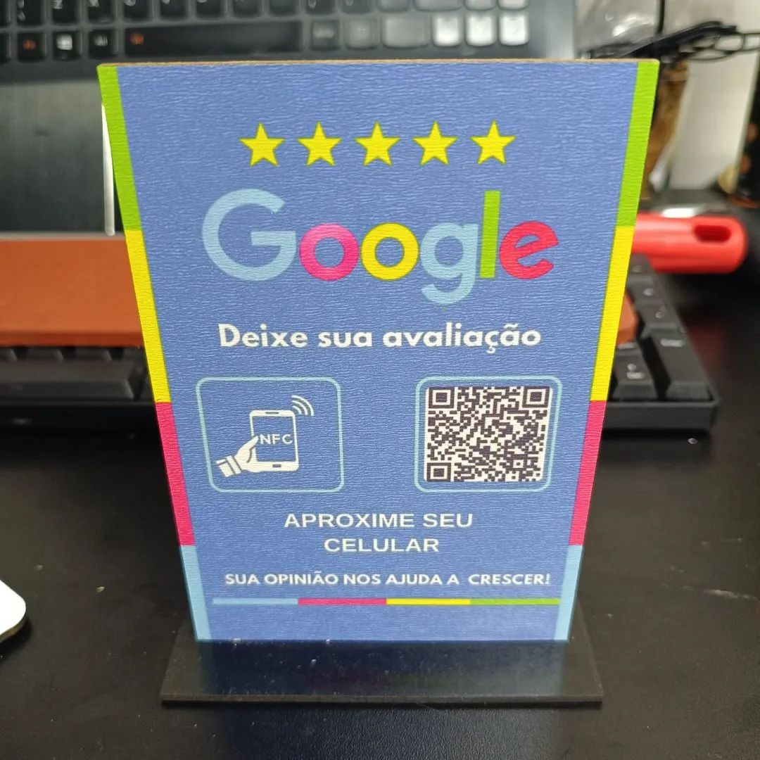 Placa Nfc + Qr Code Google 10 x 15cm - artesanato de PrimeBox