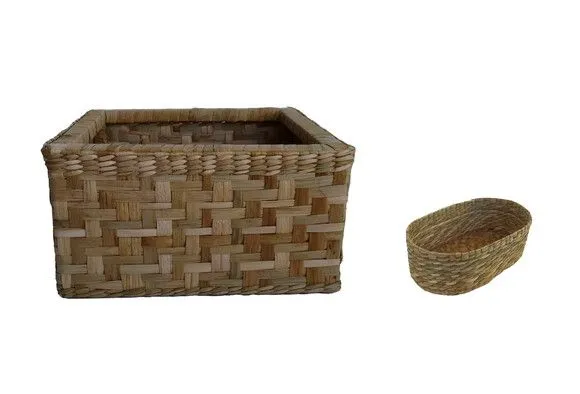 Kit C/ 2 Taboa Cesto Natural 50x50x25 e 30x25x15