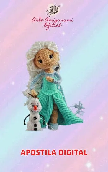 Receita Elsa e Olaf Frozen Amigurumi - feito à mão por Arte Amigurumi Oficial