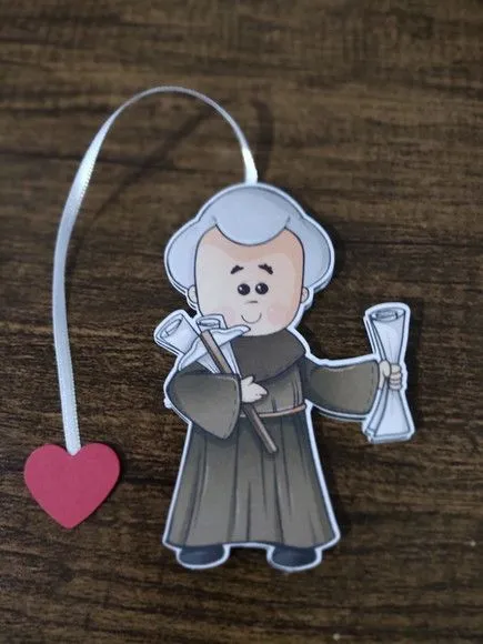 Marcador de Página 08 cm - Frei Galvão T - artesanato de Emejhu Personalizados