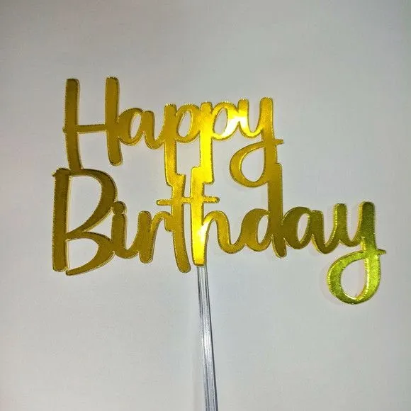 Topo de Bolo Happy Birthday Parabéns Feliz Aniversário - foto 3