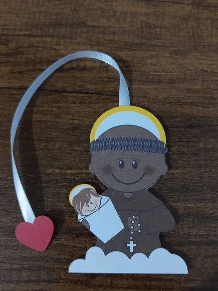 Marcador de Página 10 cm - São Benedito - artesanato de Emejhu Personalizados