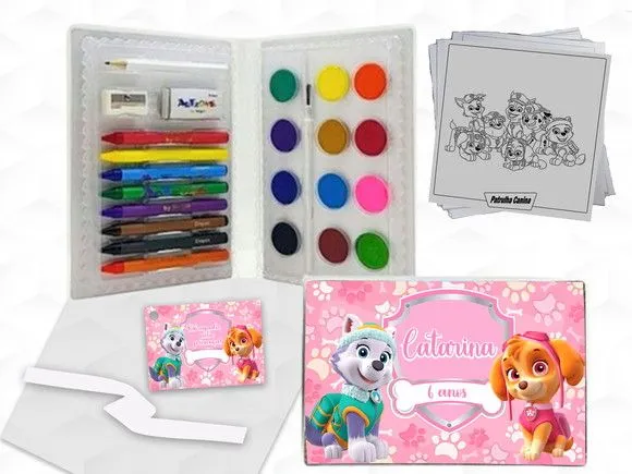 Estojo de Pintura Patrulha Canina Menina Personalizado - artesanato feito à mão por creativitybynina