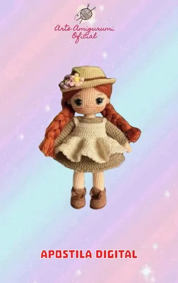 Receita Boneca Jardineira Amigurumi - artesanato feito à mão por Arte Amigurumi Oficial