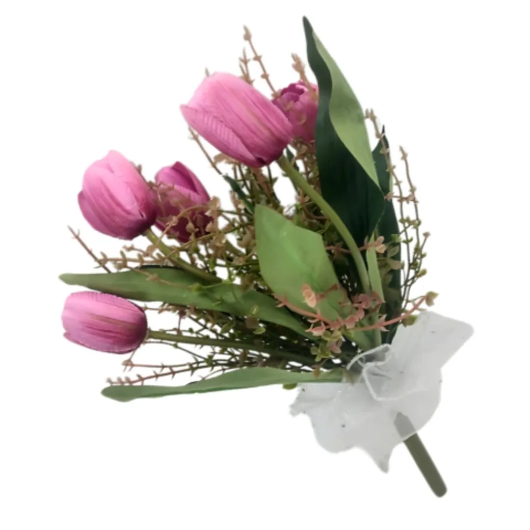 Buquê de Tulipas Flor Permanente Realista Para Presente e Decoração - foto 2