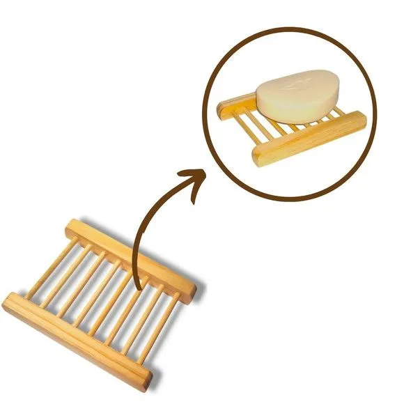 Kit 5 Saboneteira Ecológica Madeira Natural de Bambu - artesanato feito à mão por DASERRA ARTE EM MADEIRA