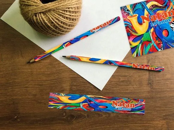Lápis Musica Personalizado - artesanato feito à mão por creativitybynina