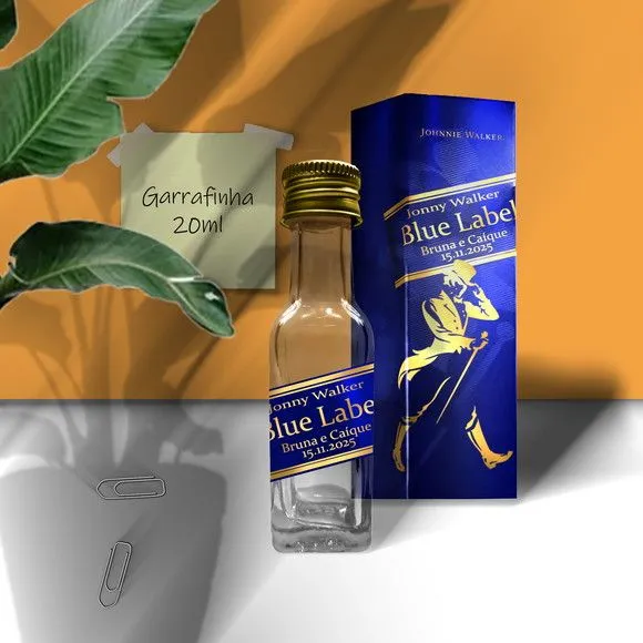 Garrafinha Blue Label c/ Caixa Personalizada - artesanato feito à mão por Mi Papelaria Criativa