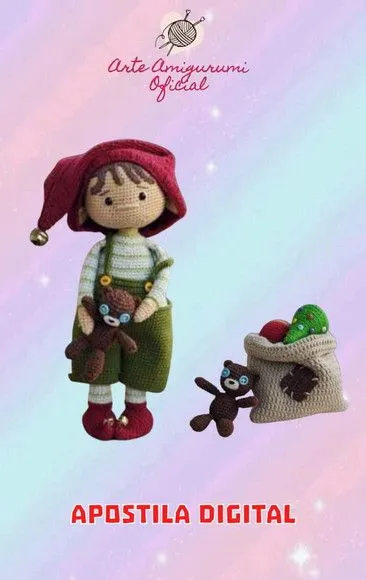 Receita Ajudante Papai Noel Amigurumi - feito à mão por Arte Amigurumi Oficial
