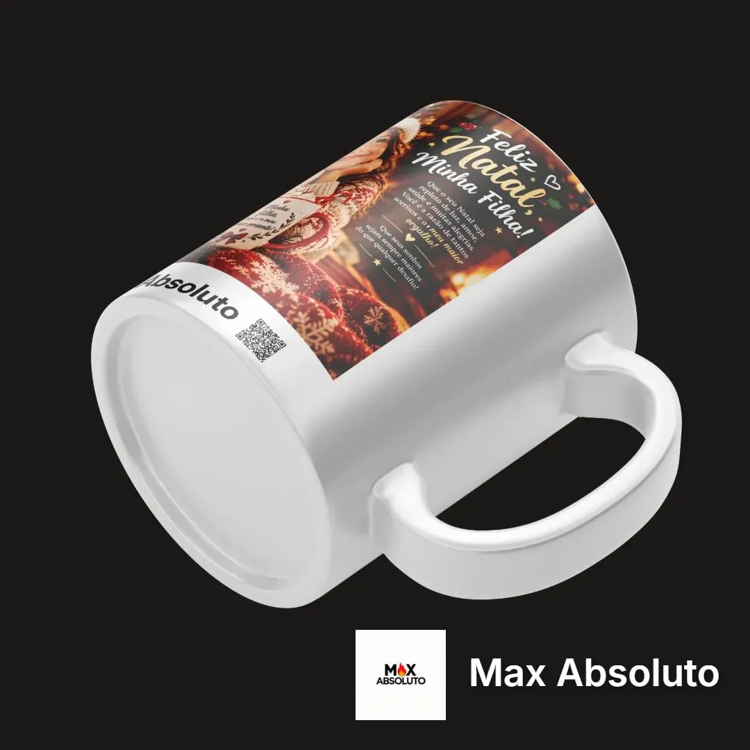 Caneca Porcelana Natal Filho com Árvores e Estrelas 325ml - foto 4