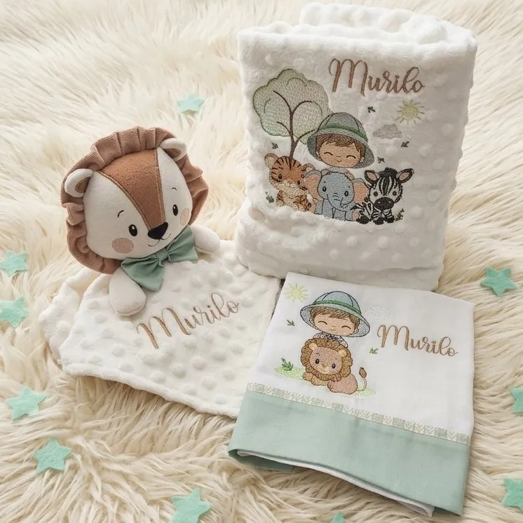 Kit manta com naninha - artesanato feito à mão por Ateliê cantinho do bebê