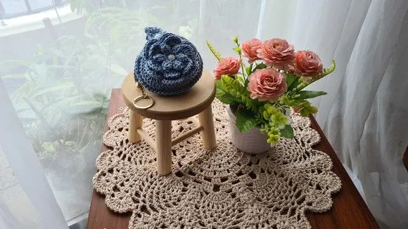 Case em Crochê para Fone de Ouvidos Azul Aquário - foto 3
