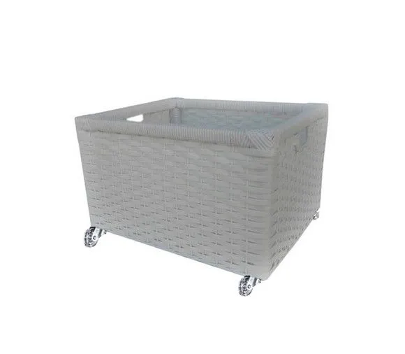 Caixote Sintético Palha 57x36x37 Rodizios Gel - 3 Aberturas - artesanato de Mundo Urbano