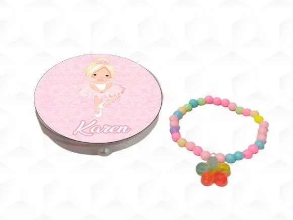 Latinha com Pulseira Bailarina Personalizada - artesanato feito à mão por creativitybynina