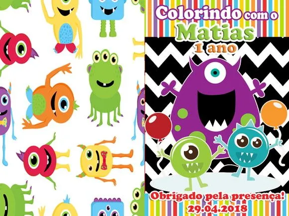 Revista para colorir monstrinhos 14x10 - artesanato de PAPCRIE