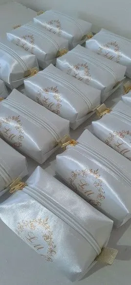 Necessaire mini box - branco e dourado - foto 3