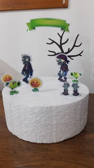 Topo de Bolo Plants Vs Zombies - Simples