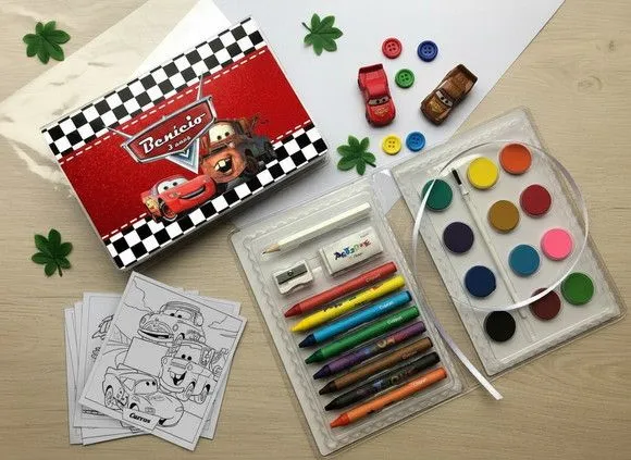 Estojo de Pintura Carros Personalizado - artesanato feito à mão por Mi Papelaria Criativa