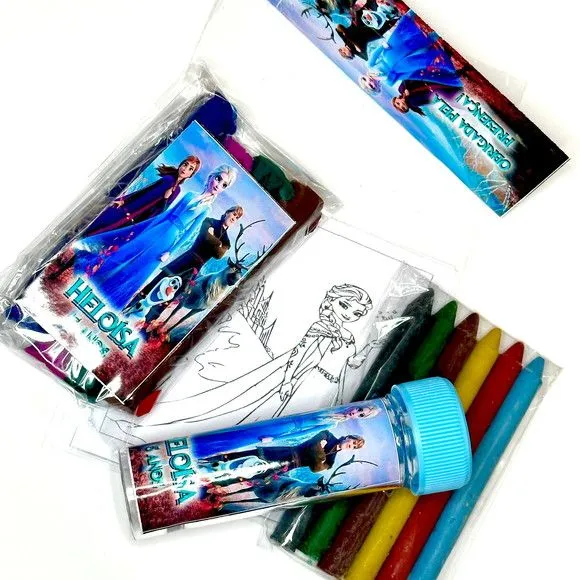 Kit Massinha + Giz + Bolha Frozen Personalizado - foto 2