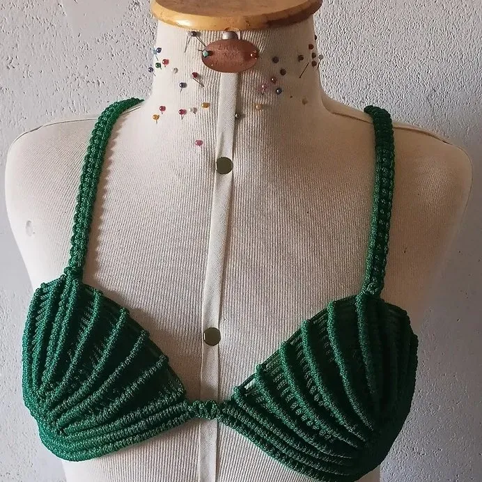 Top green - artesanato de Entre nós Macramé