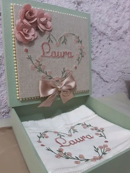 Caixa decorada com toalha - foto 3