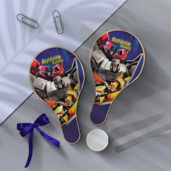Raquete Ping Pong - Transformers - feito à mão por Mi Papelaria Criativa