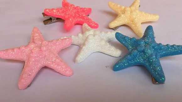 3 Presilhas de Estrela do Mar com Glitter - foto 2