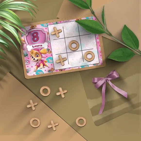 Jogo da Velha - Skye Patrulha Canina Personalizado - artesanato feito à mão por Mi Papelaria Criativa