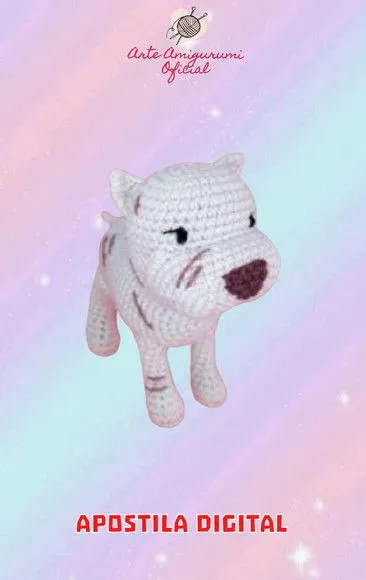 Receita Cachorro Pitbull Amigurumi - artesanato feito à mão por Arte Amigurumi Oficial