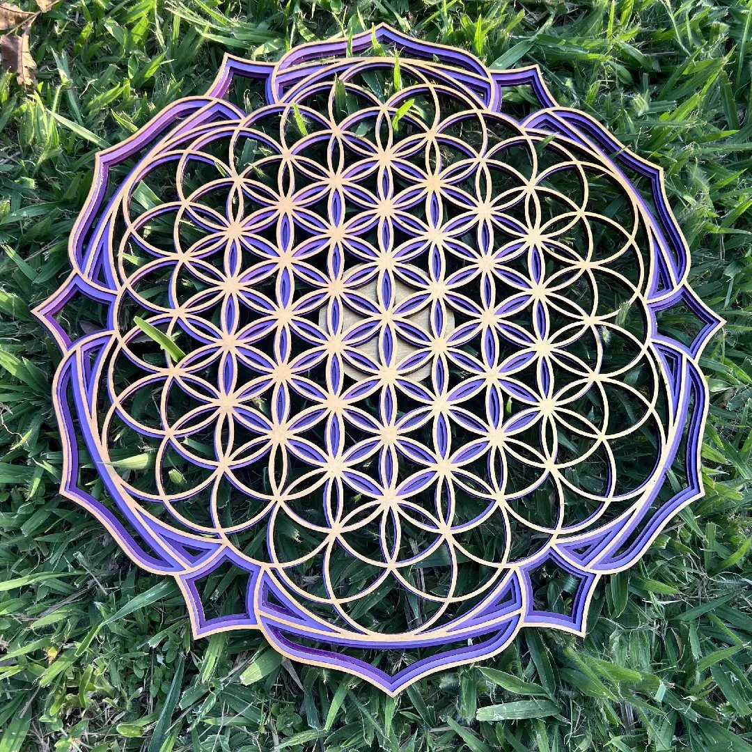 Mandala Flor da Vida 3D iluminada com cromoterapia - foto 5