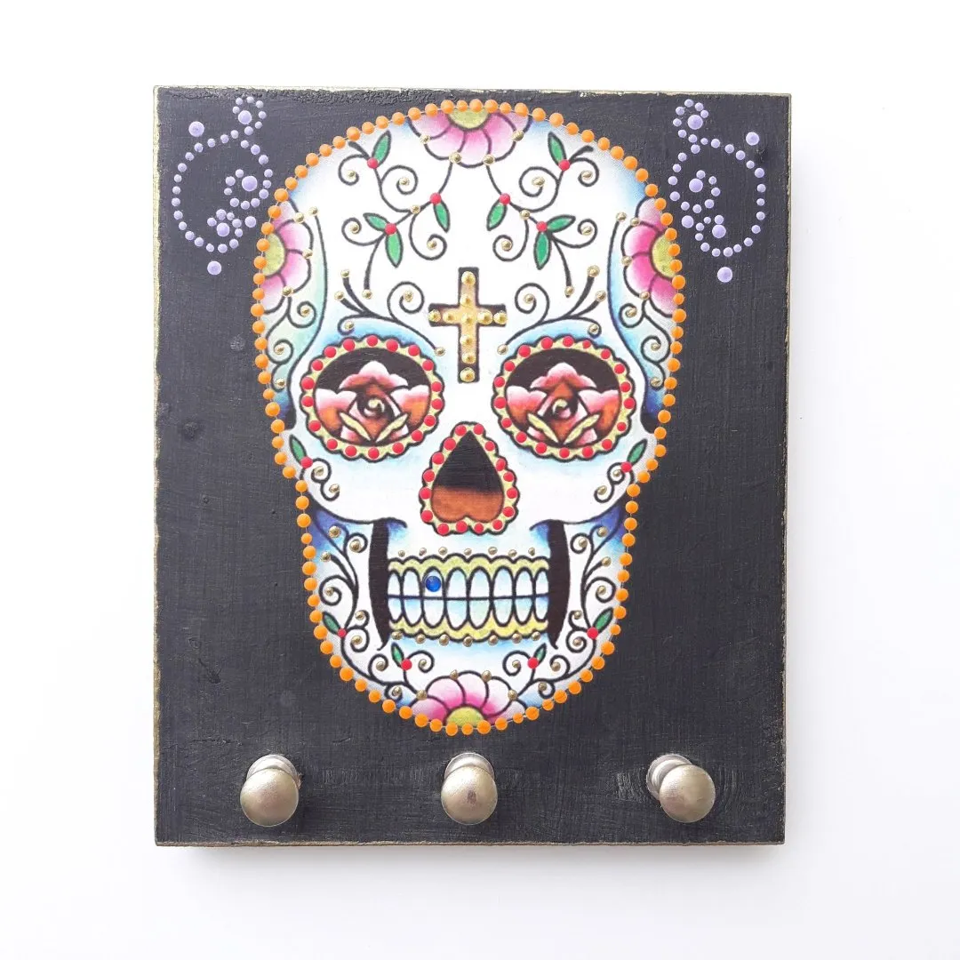 Porta Chave Caveira 1 - artesanato de Estudio Bananeira