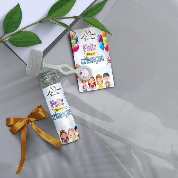 Bolha de Sabão - Dia das Crianças Personalizado - artesanato feito à mão por Mi Papelaria Criativa