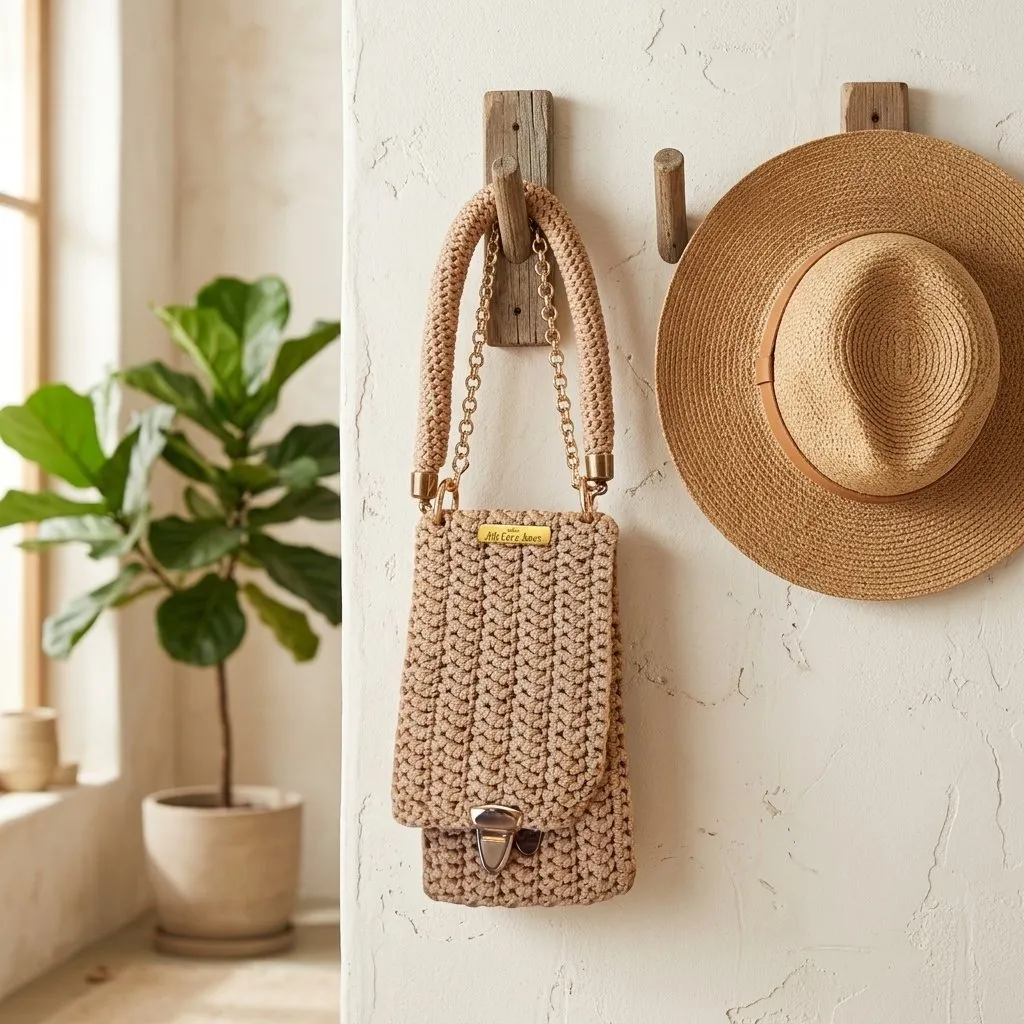 Bolsa porta celular croche fio nylon - foto 2
