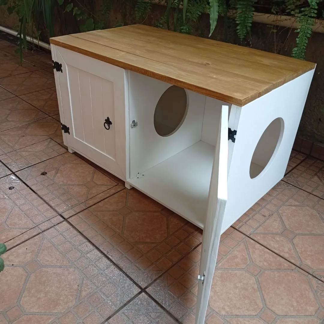 🐾 Banco Pet 27-25A -  Farmhouse — Branco & Madeira - foto 3