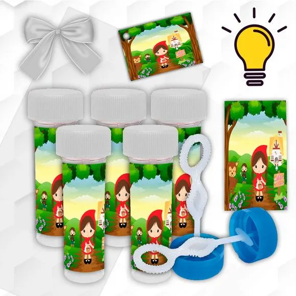 Bolinha de Sabão Chapeuzinho Vermelho Personalizada - artesanato feito à mão por Mi Papelaria Criativa