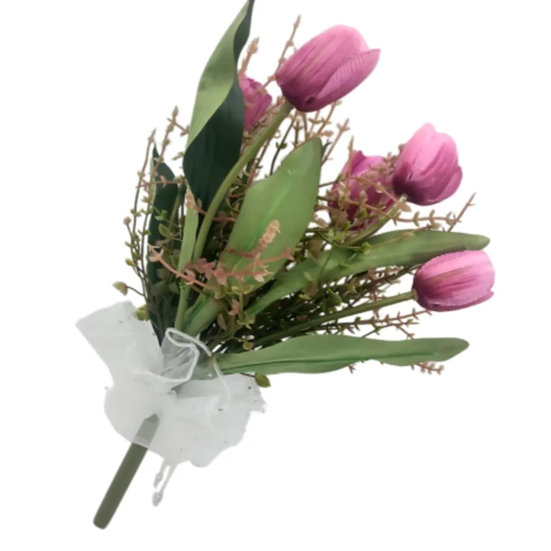 Buquê de Tulipas Flor Permanente Realista Para Presente e Decoração - foto 3
