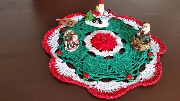 Centro de Mesa Crochê Pequeno (natal) - foto 2