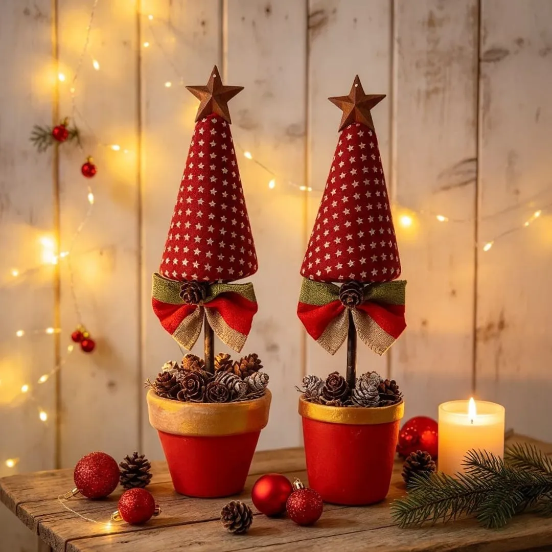 Kit Árvores de Natal Decorativas - artesanato de Flor Seca Casa e Ambiente