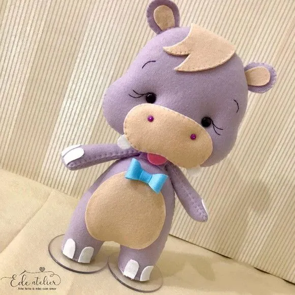 Hipopótamo Safári Baby em Feltro 26cm