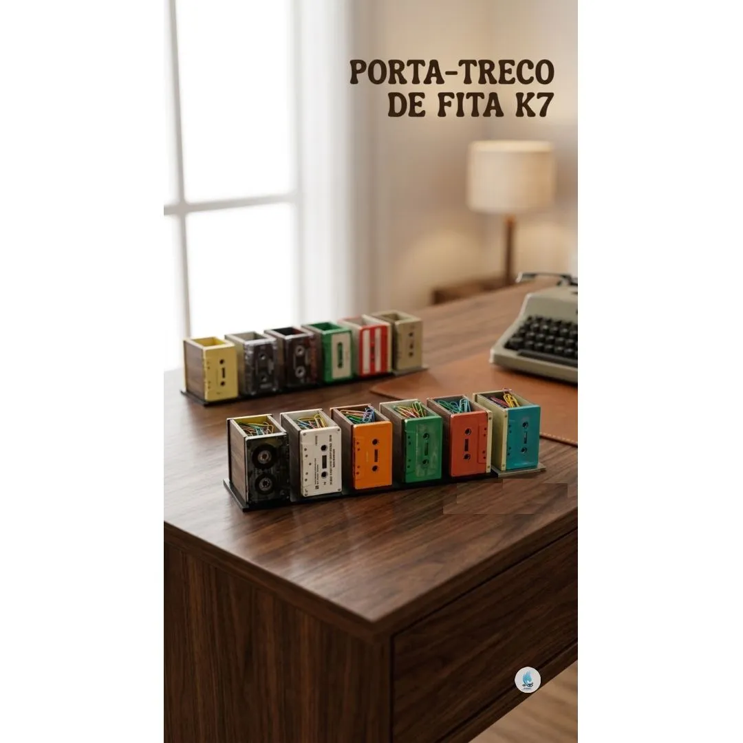 Porta Lápis/Trecos de Fita K7 e base Disquete de Computador - foto 2