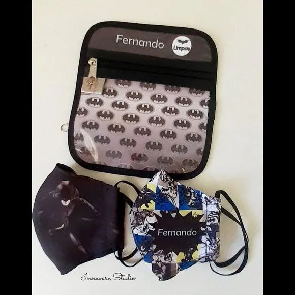 Case porta máscaras dupla face - Batman - feito à mão por Innovare Studio