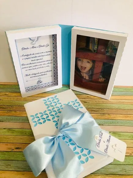 Caixa Lembrancinha com Foto para Padrinhos de Batismo - foto 3