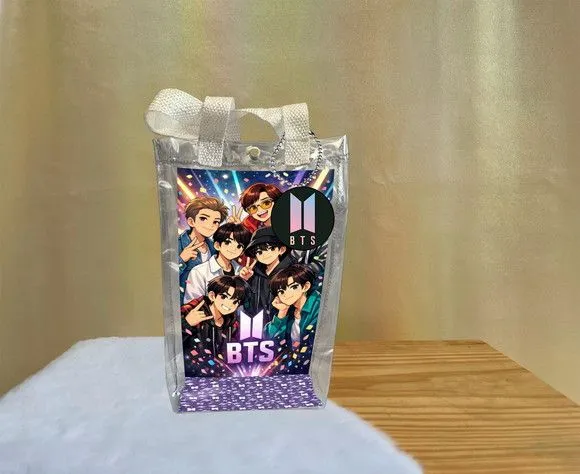 Sacola Transparente Bts Personalizado - artesanato de Artmanha Lembrancinhas
