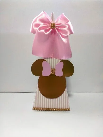 Caixa Cone Minnie Rosa - artesanato de Fina Essência Papelaria Personalizada