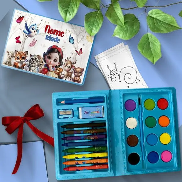 Estojo de Pintura - Branca de Neve Personalizado - artesanato de Mi Papelaria Criativa